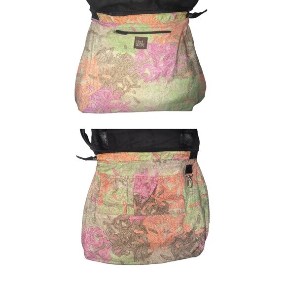 The SAK Ventura Convertible Backpack Black Leather Canvas Crossbody Bag Travel - Picture 10 of 11